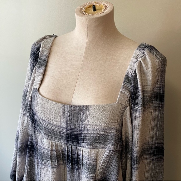 URBAN OUTFITTERS UO Lachlan Flannel Smocked Mini Dress - Picture 10 of 13